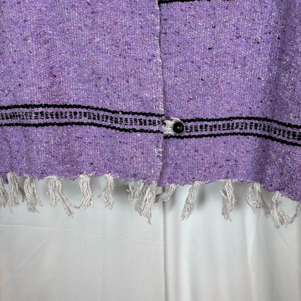 L-3X Lavender Jacket with Fish Imagery and Black Denim Sleeves Handmade - Picture 7 of 14